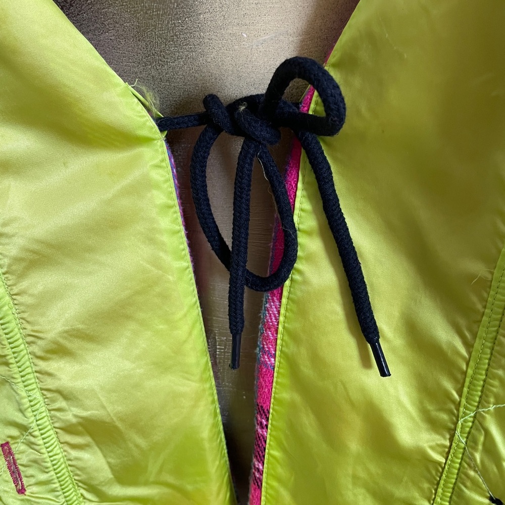 FREE PEOPLE Pink & Lime DOWN FOR YOU Plaid Shacket JACKET Size XS - Picture 11 of 16